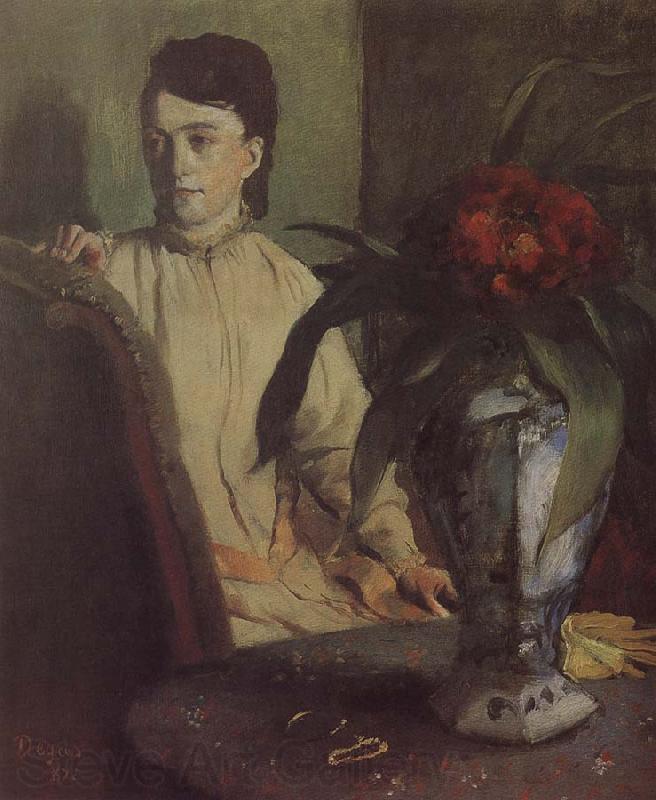 Edgar Degas The woman beside th vase Norge oil painting art